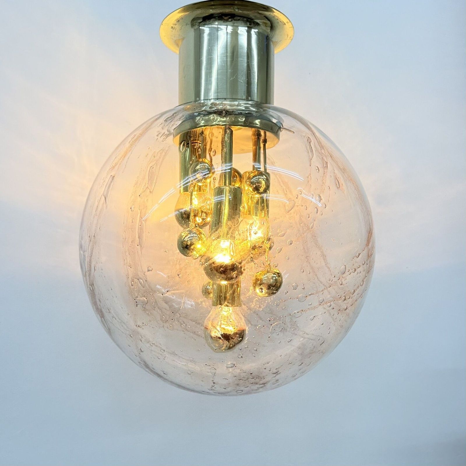 Doria Leuchten Glazen Plafondlamp Grote Bol, Jaren 1970 photo Verlichting