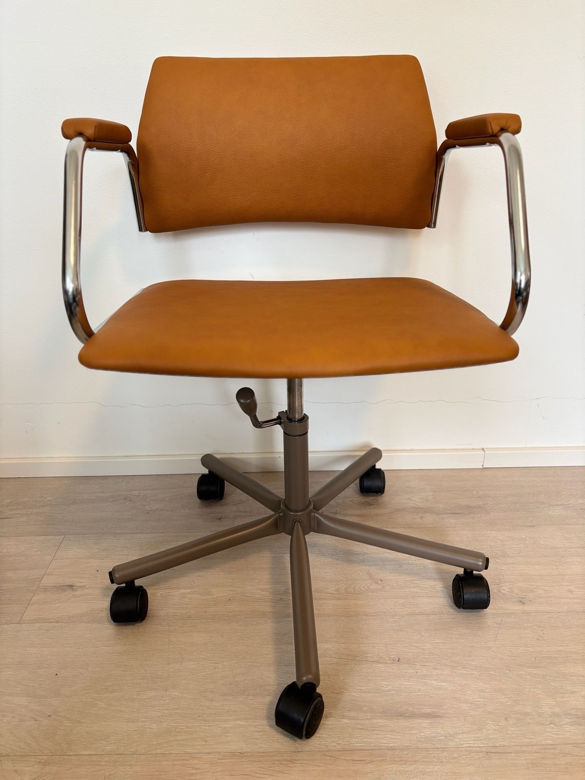 Vintage Dijon Mustard Office Chair By Kovona Model K 380, Czechoslovakia 1970’s photo for sale
