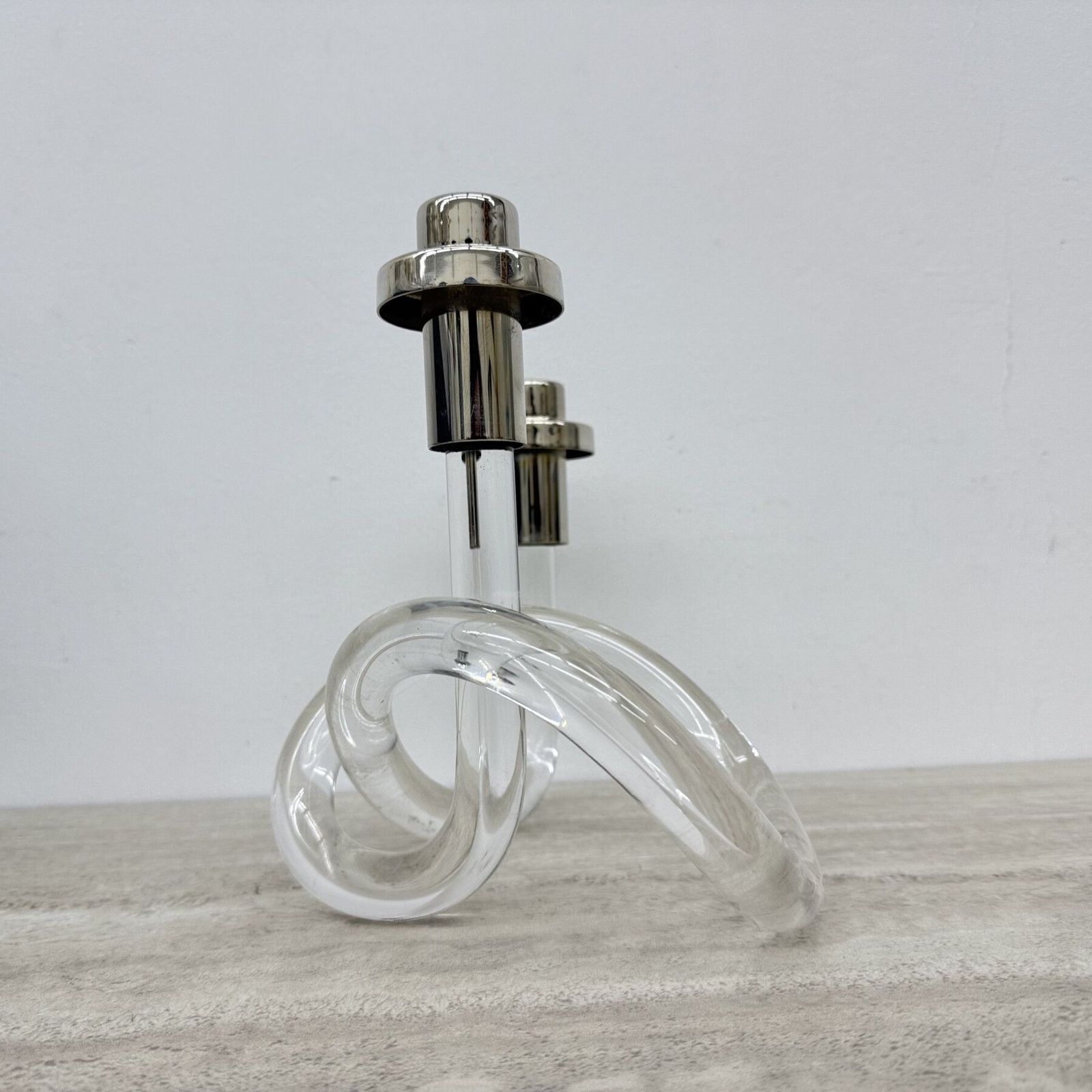 Dorothy Thorpe Pretzel Mid Century Lucite Kandelaar, Jaren 1940 photo for sale