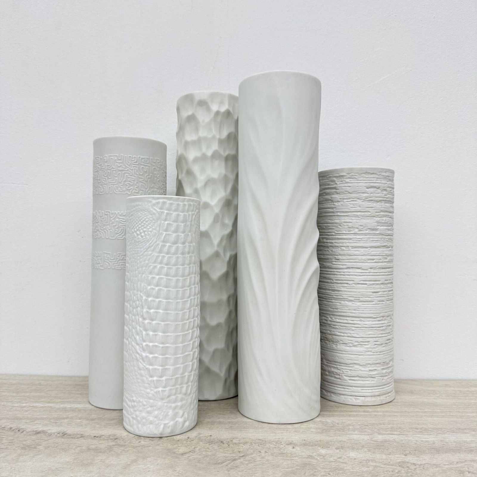 Set Of 5 German Bisque Vases Kaiser Rosenthal Arzberg , 1960s photo for sale