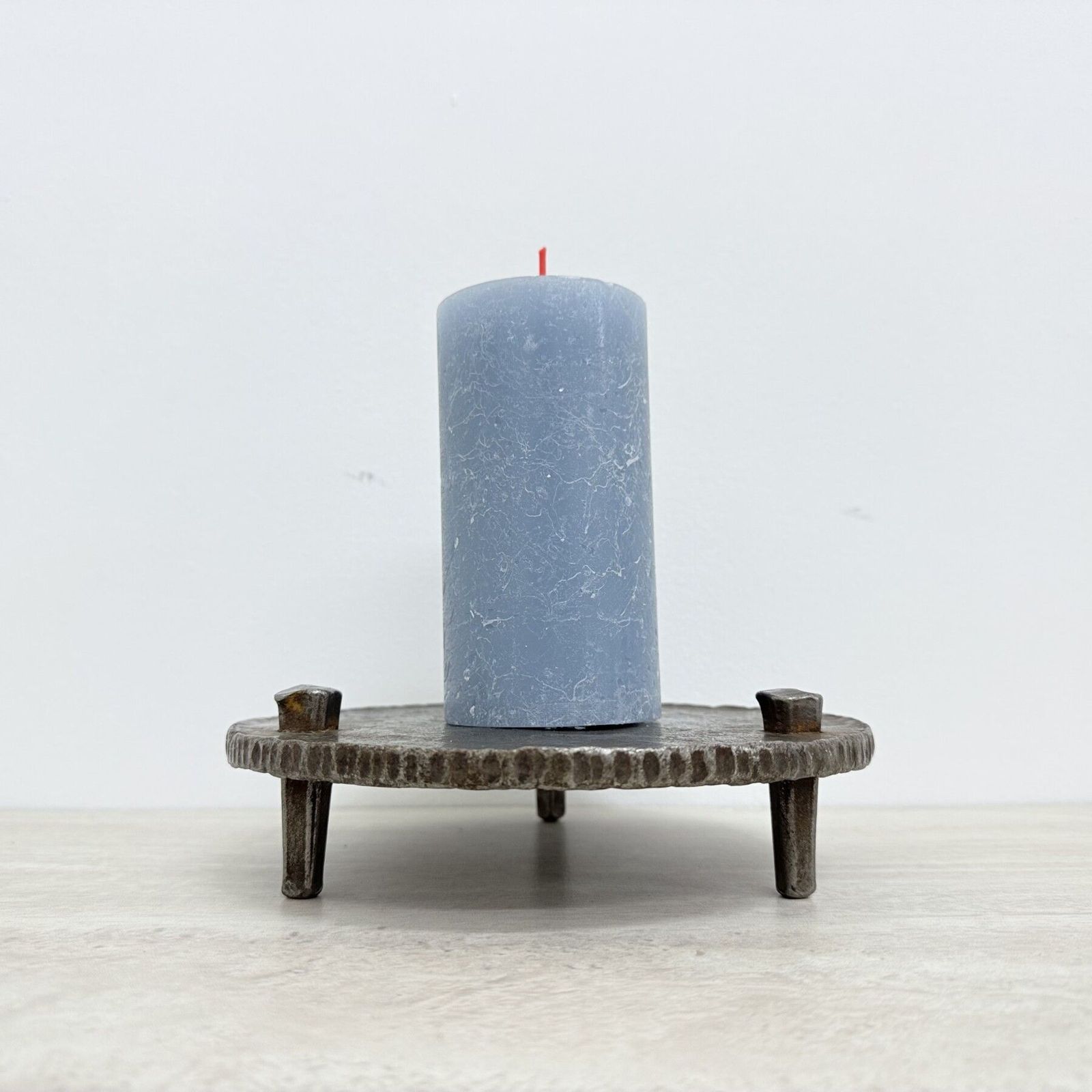 Brutalist Metal Candle Holder , 1970s