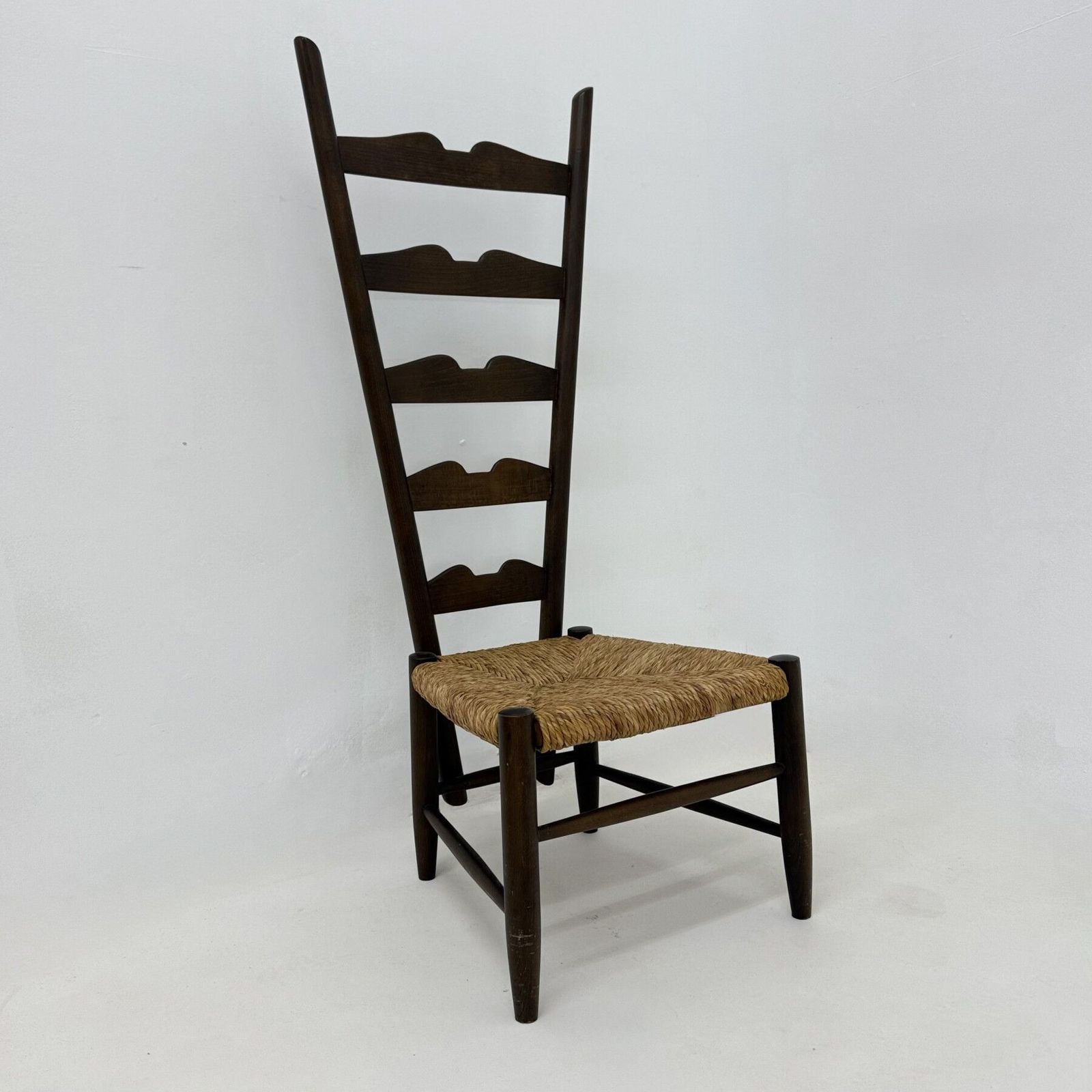Gio Ponti Haardstoel Met Ladderleuning In Walnoot Voor Casa E Giardino, Italië, Jaren 1930 photo vinterior
