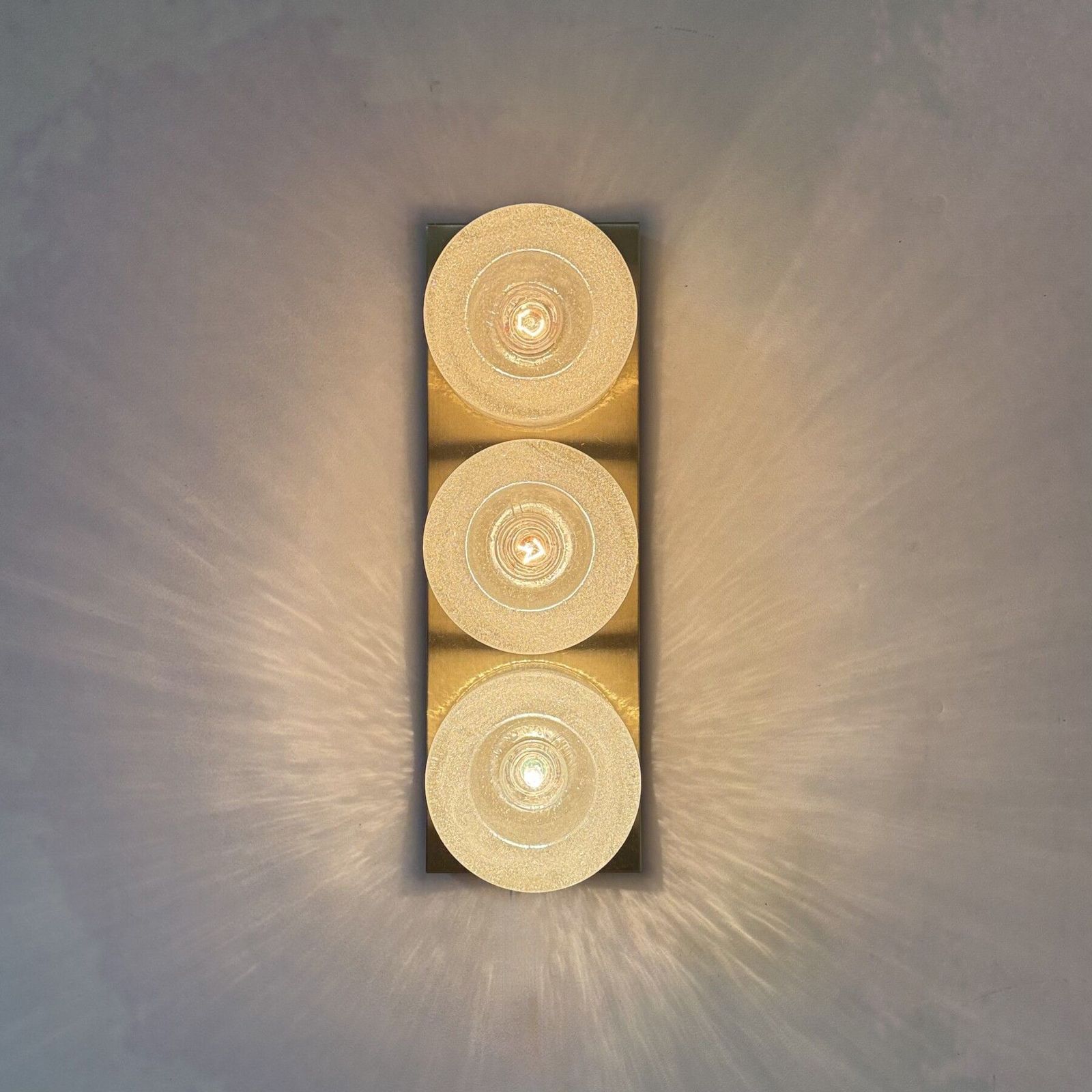 Peil & Putzer Wall Lamp Sconce Ice Glass , 1970s Germany photo furniture