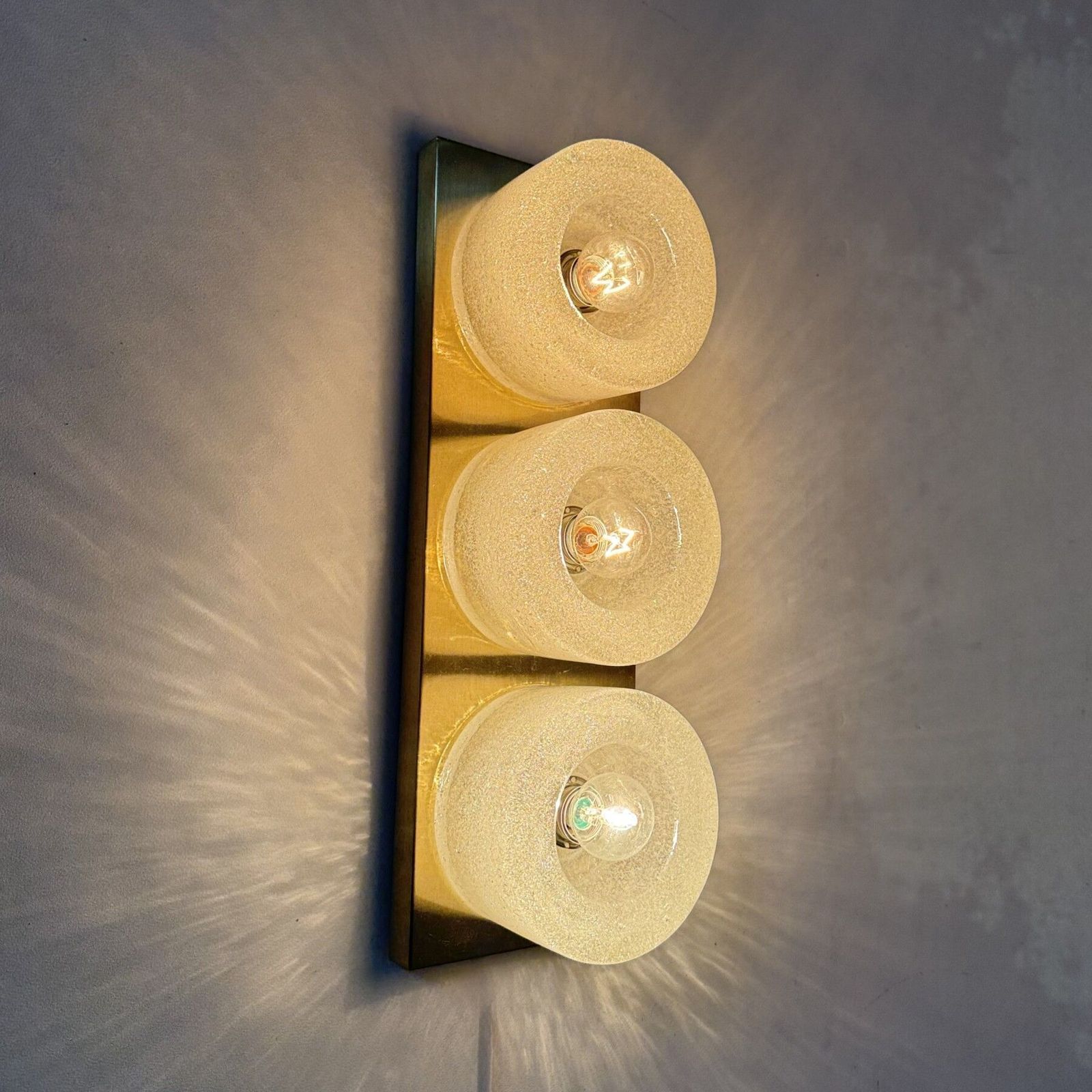 Peil & Putzer Wall Lamp Sconce Ice Glass , 1970s Germany photo Lighting