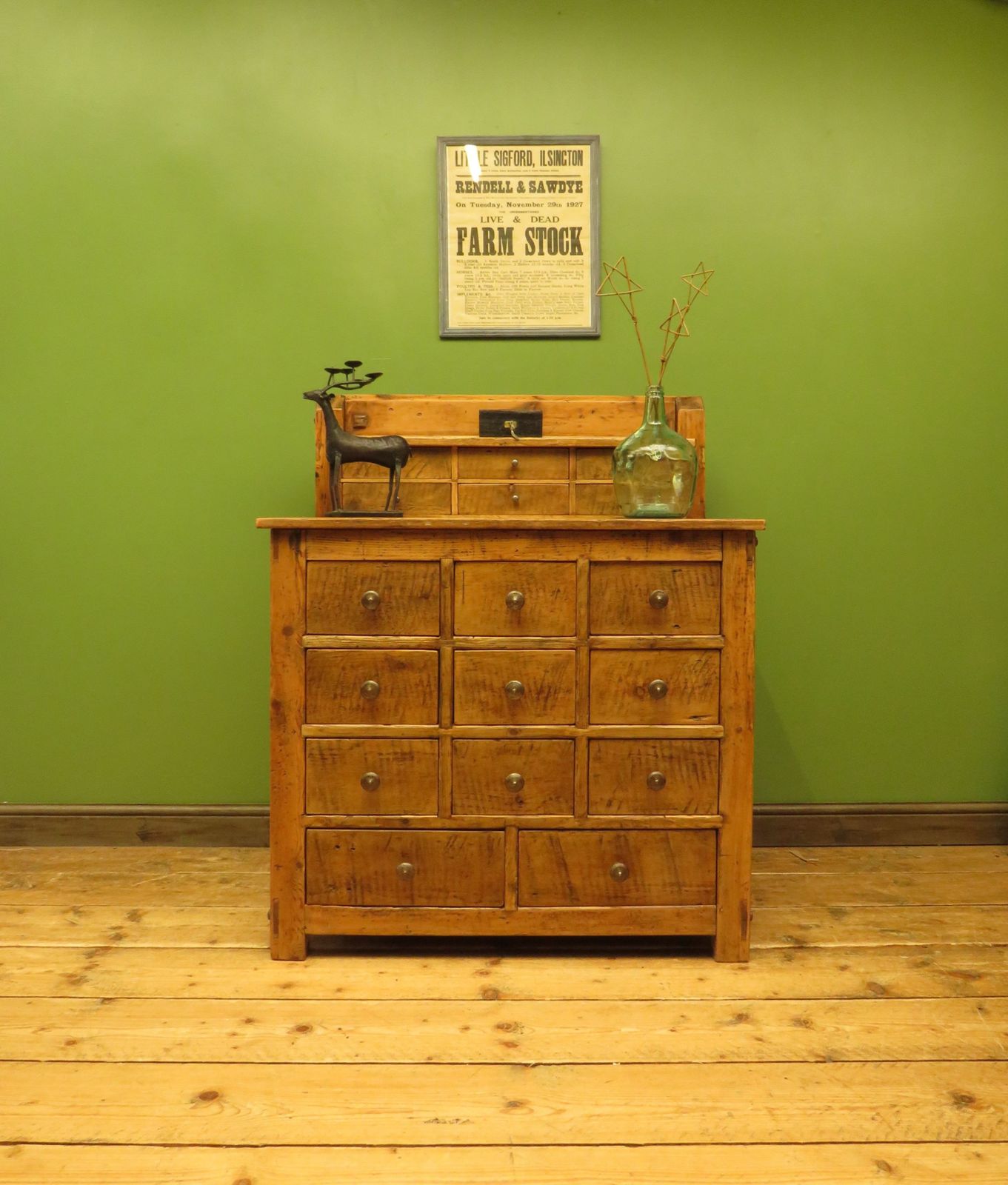 photo furniture Large Handmade Pine Bank Of Drawers