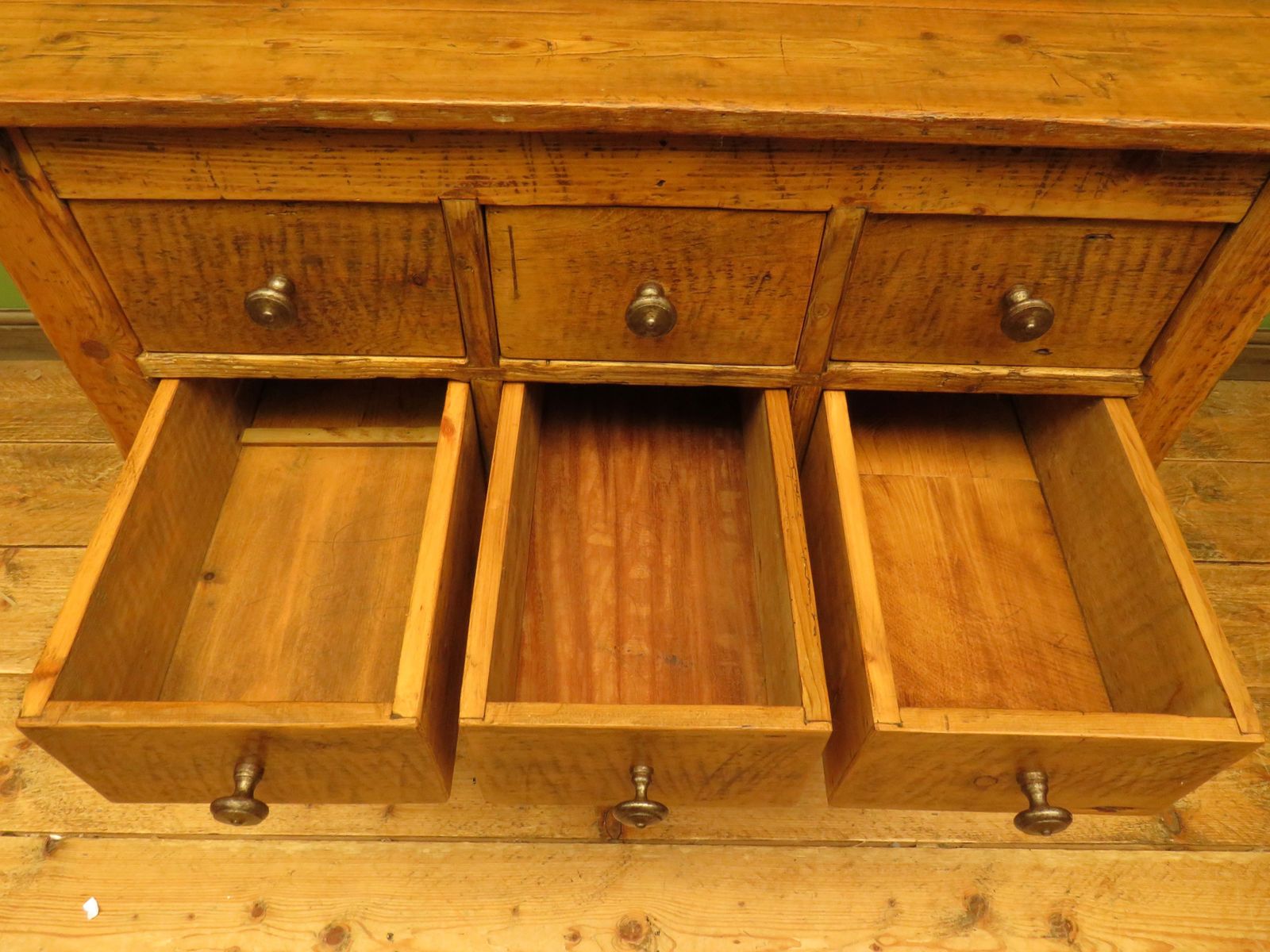 photo for sale Large Handmade Pine Bank Of Drawers