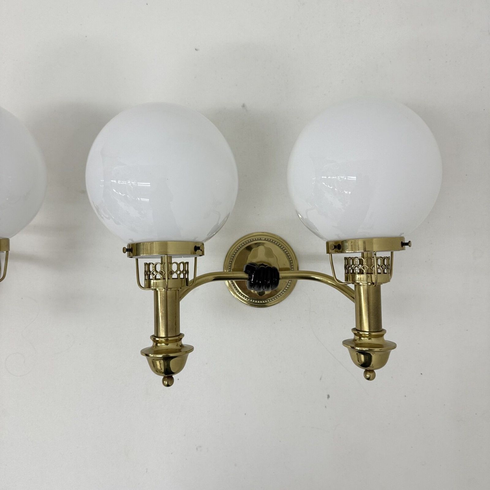Maison Jansen Style Polished Brass Sconces By Vereinigte Werkstätten München, 1970s photo for sale
