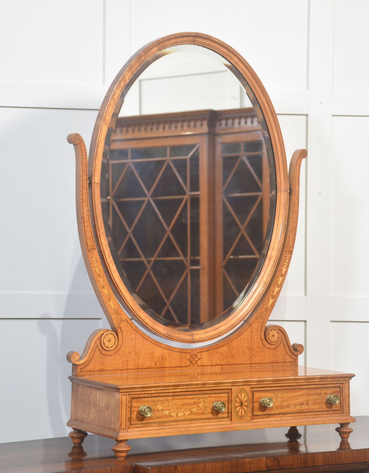 photo furniture Fine Satinwood Inlaid Dressing Table Mirror