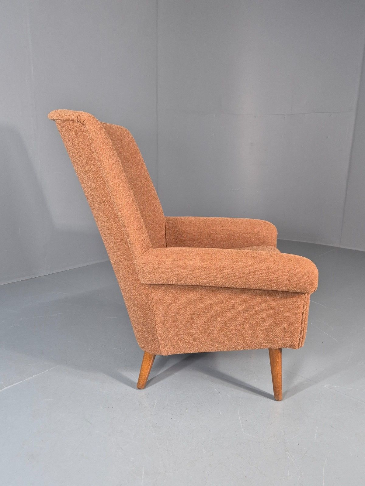 photo for sale Mid Century Lounge Chair Danish 1960s New Upholstery Retro Teak Leg Eb11020 Mnor