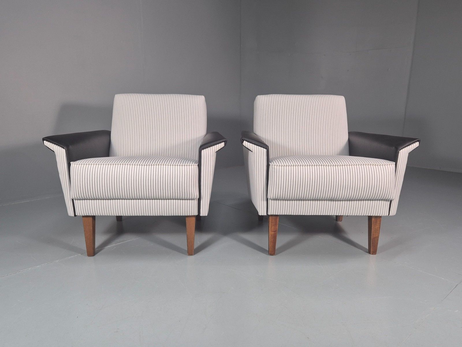 2 Mid Century Lounge Chairs Vintage Danish 1950s New Upholstery  Eb10982 Mnor photo for sale
