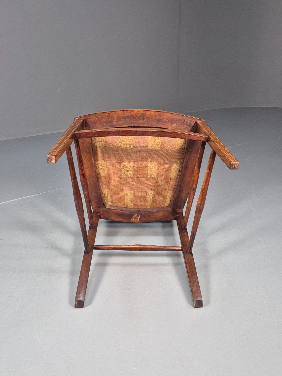 Antique Edwardian Dining Chair Mahogany Inlay Gold Upholstery  Eb10716 Vdin photo 60.0