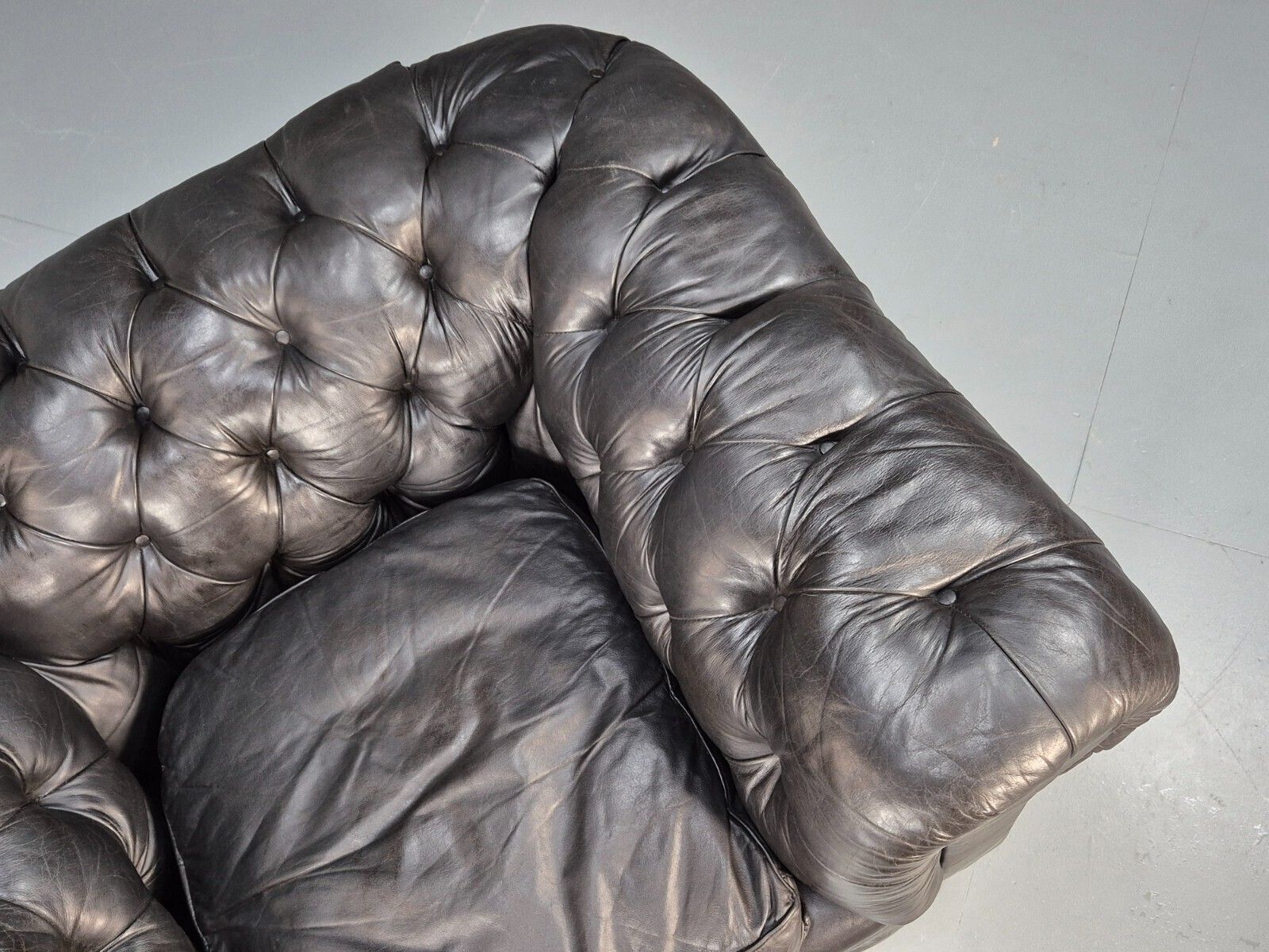 Vintage Black Leather Chesterfield Chair Eb9471 Vlea photo buy