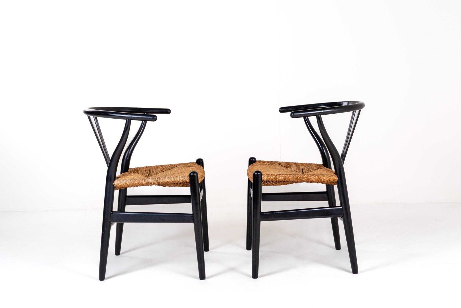 Set Of 2 Hans Wegner Ch24 Wishbone Chairs, Danish Mid Century Modern photo for sale