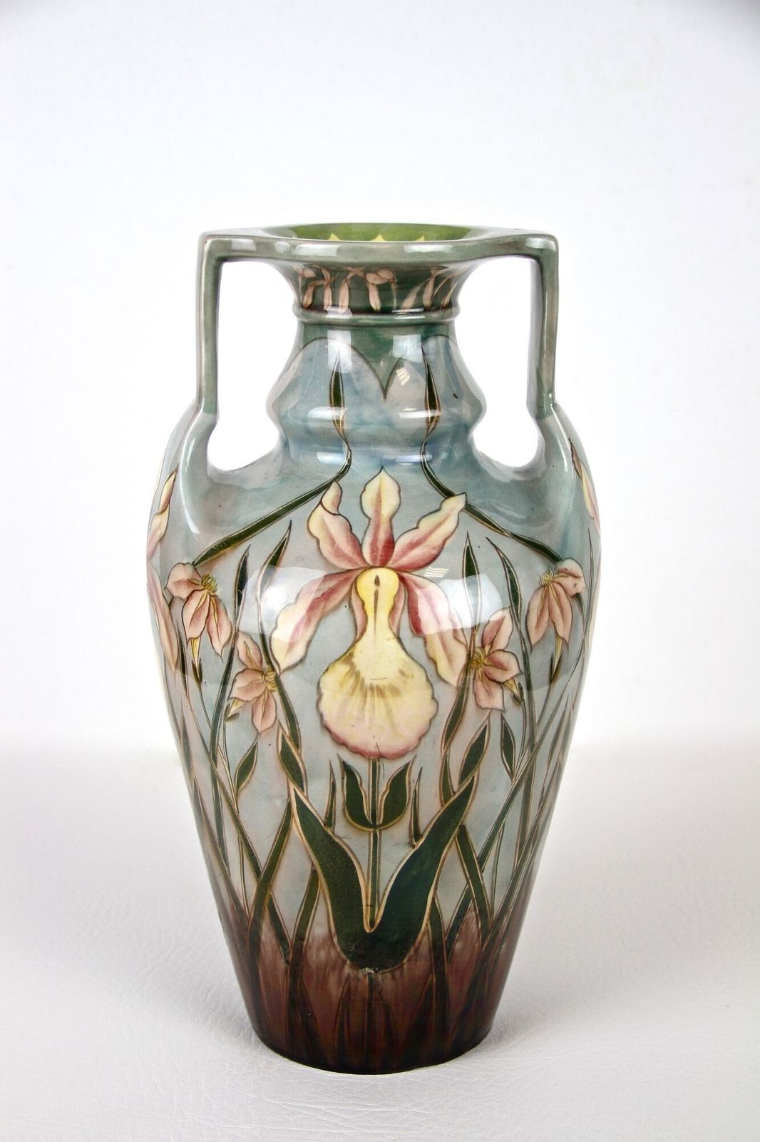 20th Century Art Nouveau Majolica Vase By Gerbing & Stephan, At Ca. 1910 photo furniture