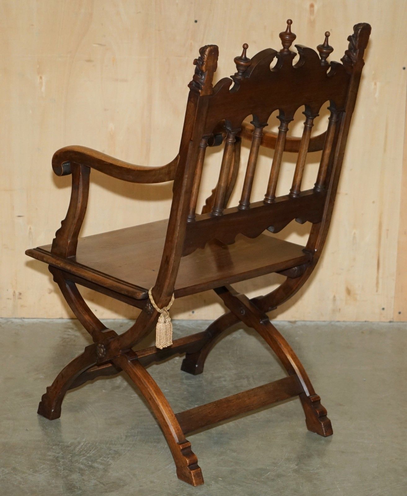 photo furniture Antique Louis XIII Revival 10 Person Walnut & Marble Dining Table & Chair Suite