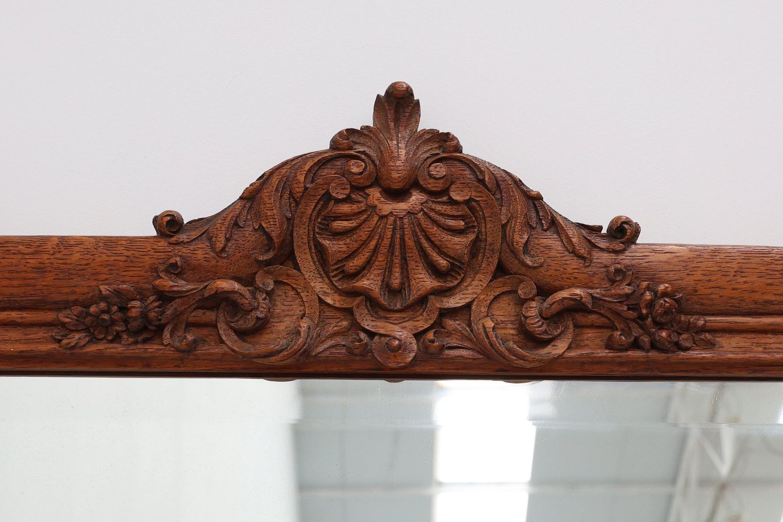 French Baroque Carved Wooden Beveled Mirror, 1890s photo furniture