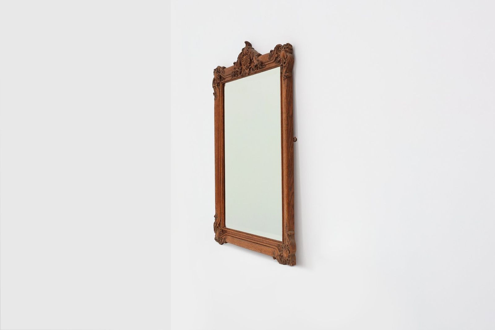 French Baroque Carved Wooden Beveled Mirror, 1890s photo buy