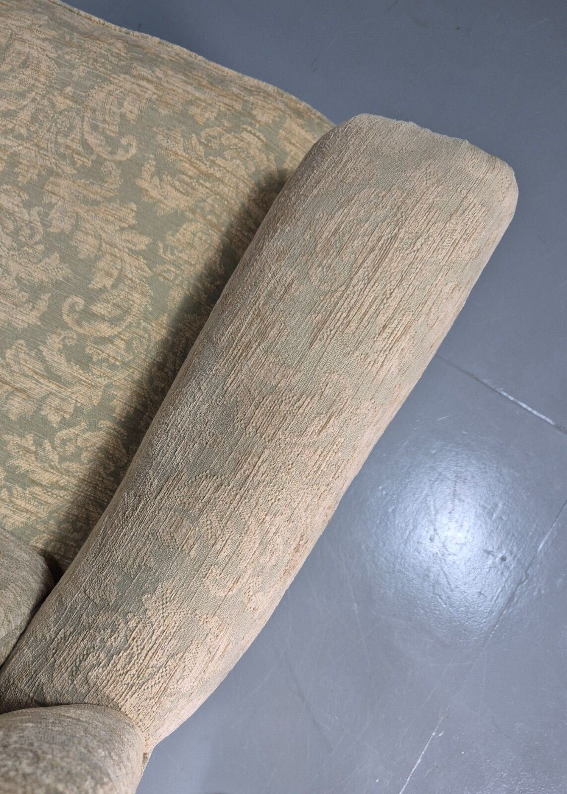 photo vinterior Vintage Wing Back Lounge Chair Floral Damask Edwardian Antique Eb7787 Vclo