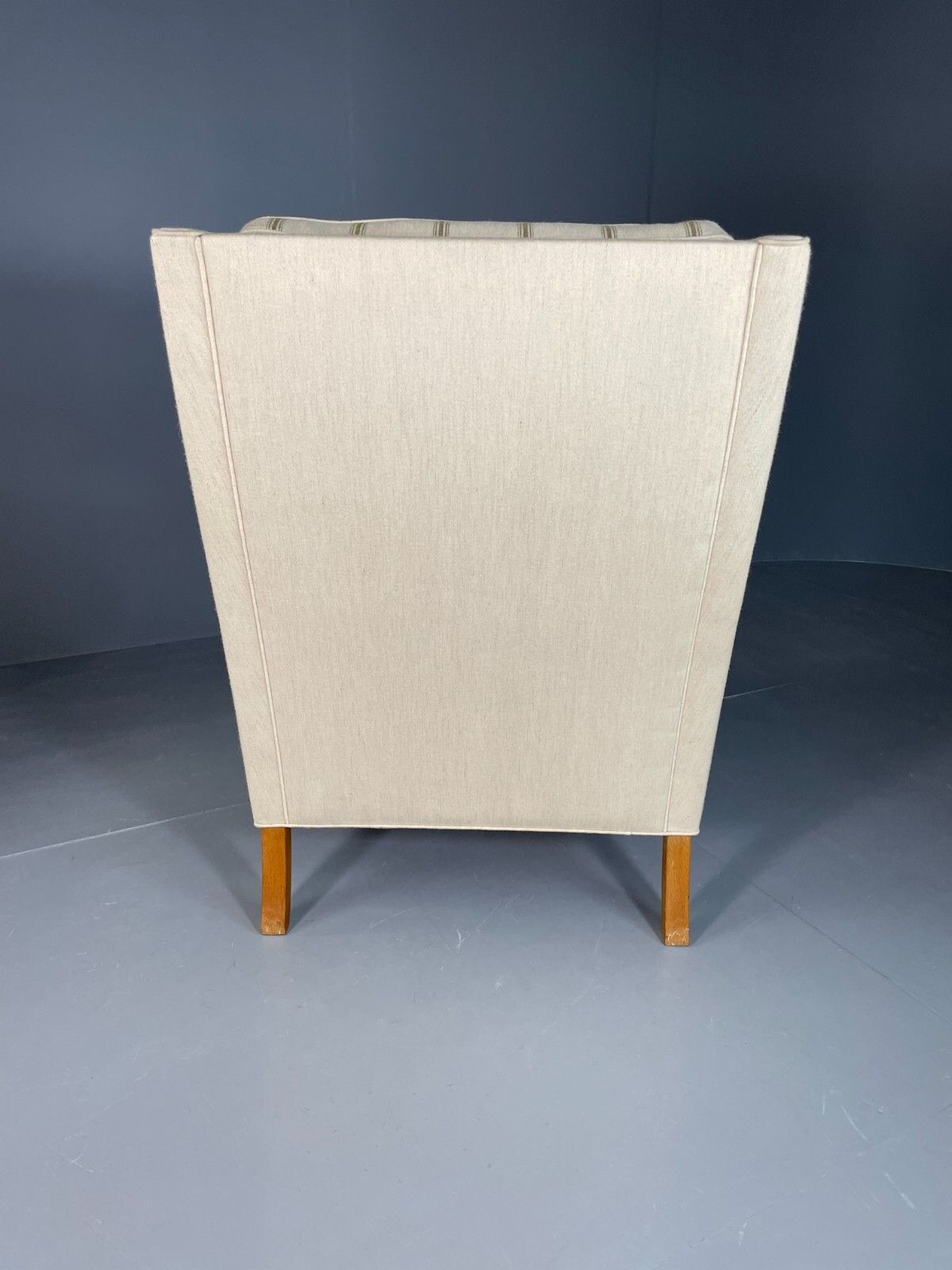 photo for sale Vintage Danish Lounge Chair Cream Wool Wing Back 1979s Retro Mcm Eb6620 Mnor