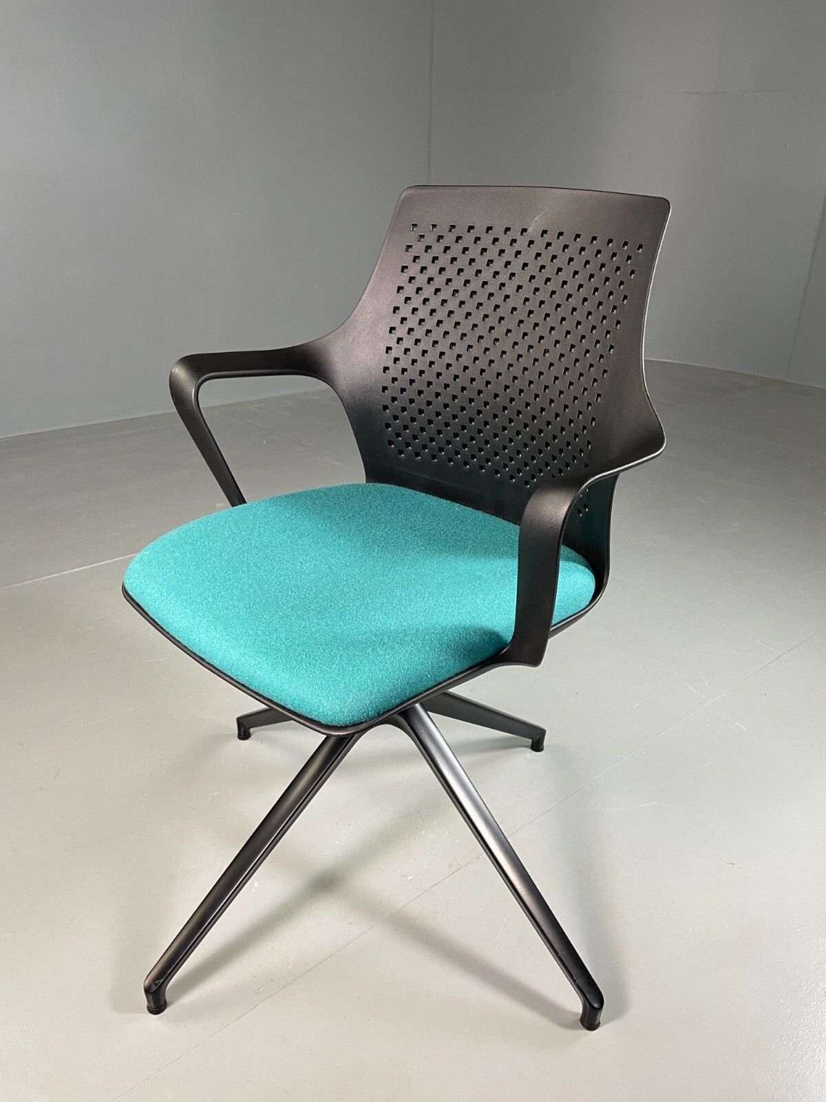 photo buy Vintage Desk Chair Turquoise Black Plastic Calibre Mint 401 Eb6830 Mswi