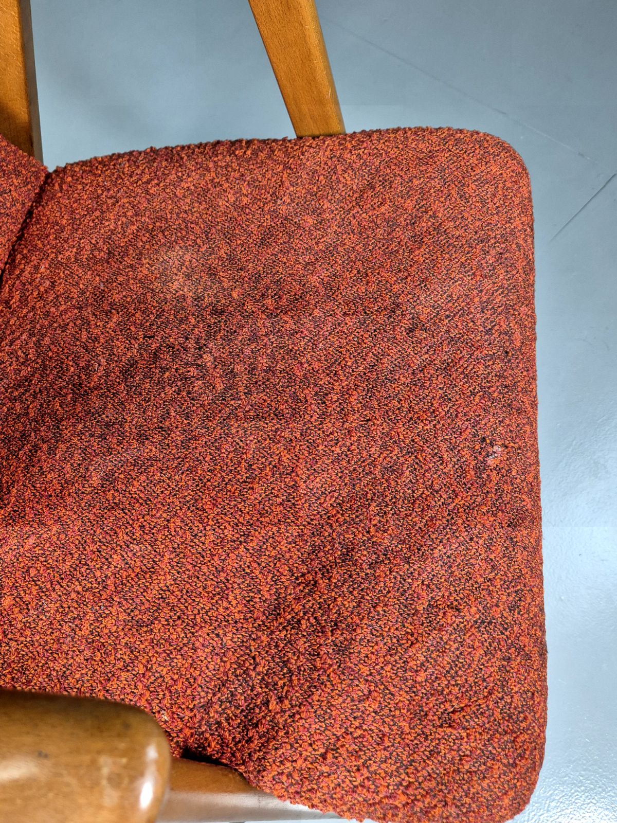 photo furniture Vintage Swedish Lounge Chair Orange Beech Wood Frame Retro 1960s Mcm Eb7244 Mnor