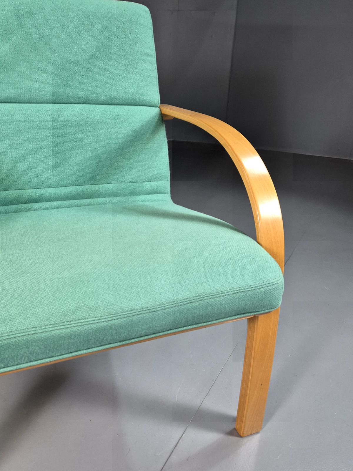 Vintage Danish Lounge Chair Mint Wool Bentwood 1980s Retro Eb7352 Mben photo for sale