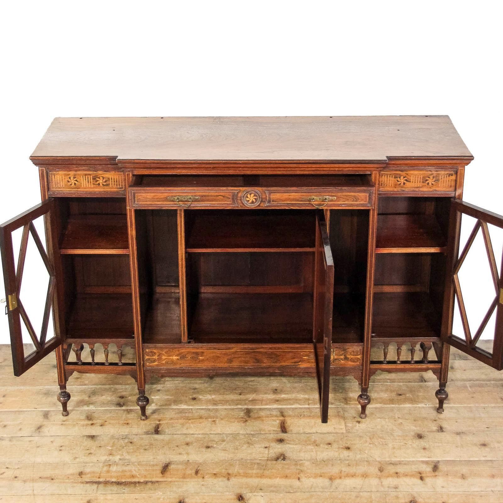 Edwardian Rosewood Inlaid Side Cabinet  | Antiques | Antique Cabinet | Antique Storage | Display Cabinet (M 6477) photo for sale