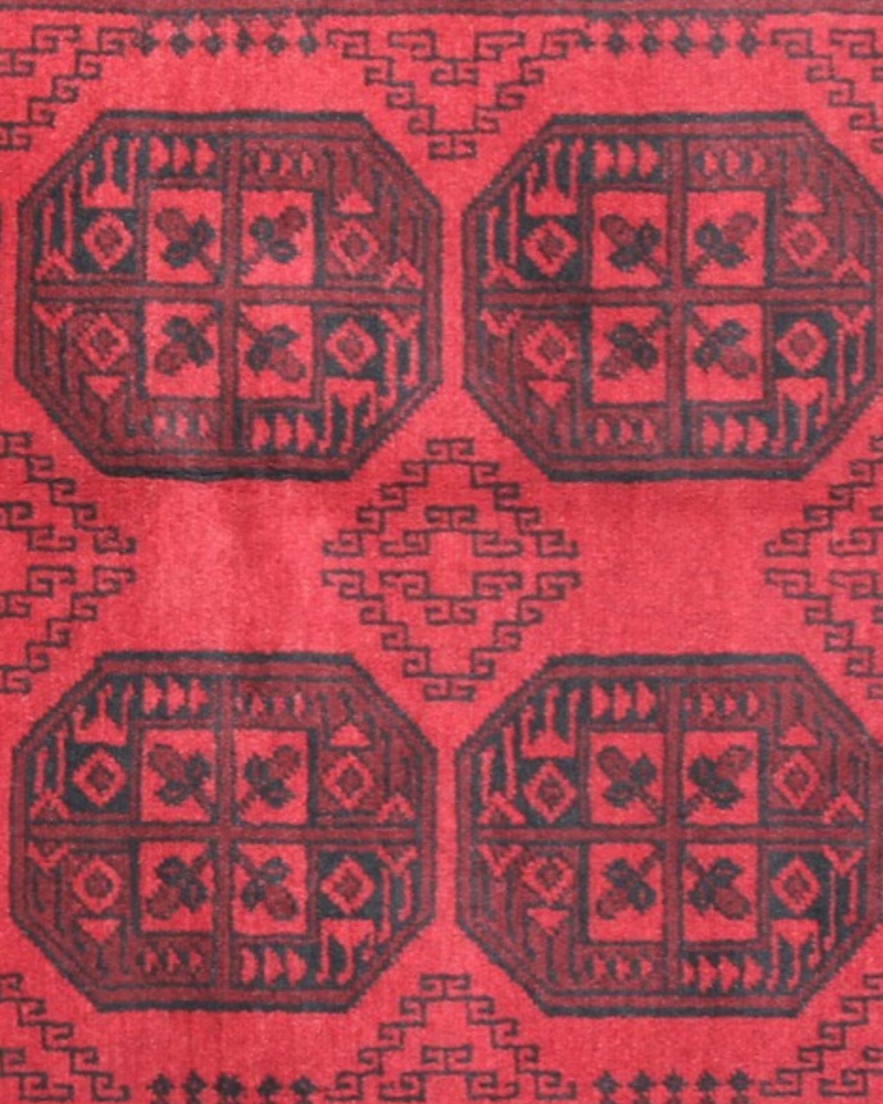 Red Wool Handmade Afghan Rug, Large Geometric Tribal Carpet For Living Room photo furniture