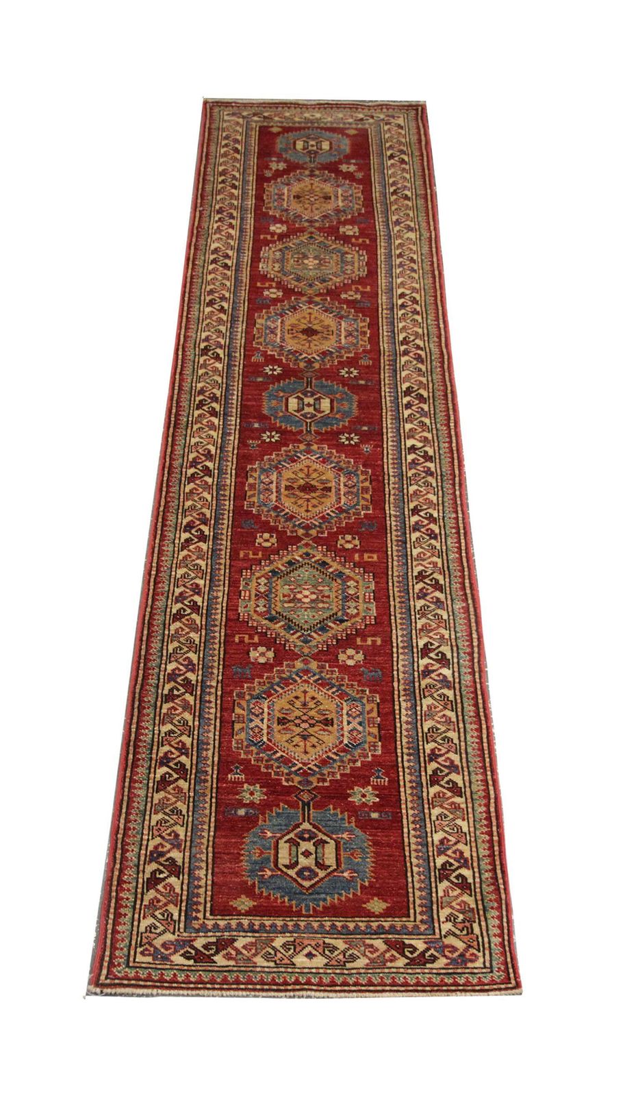 Handmade Kazak Oriental Runner Rug, Central Asian Hallway Stair Runner 300x68 Cm photo furniture