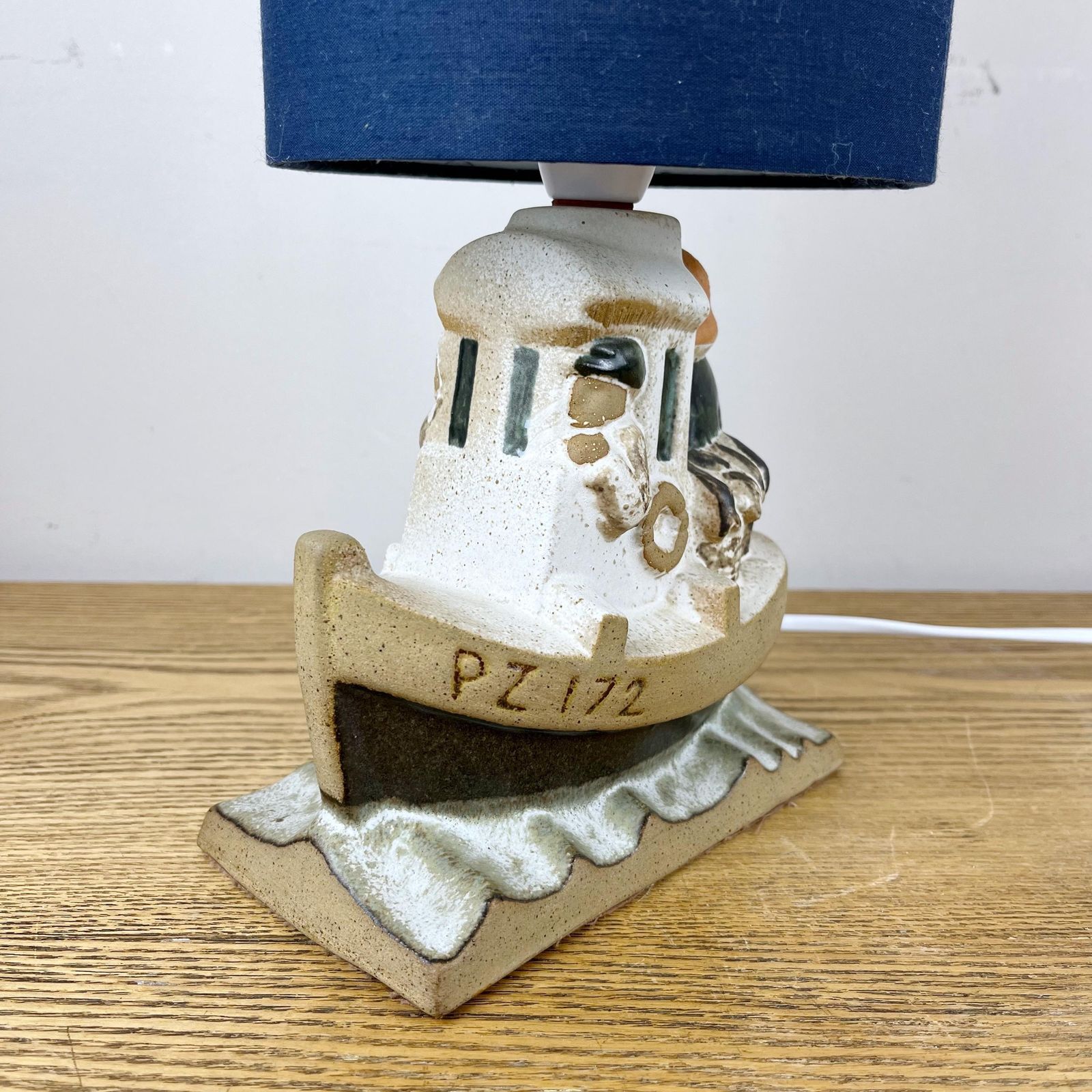 Vintage Tremaen Pottery Lamp,  Stoneware Penzance Fishing Boat photo buy