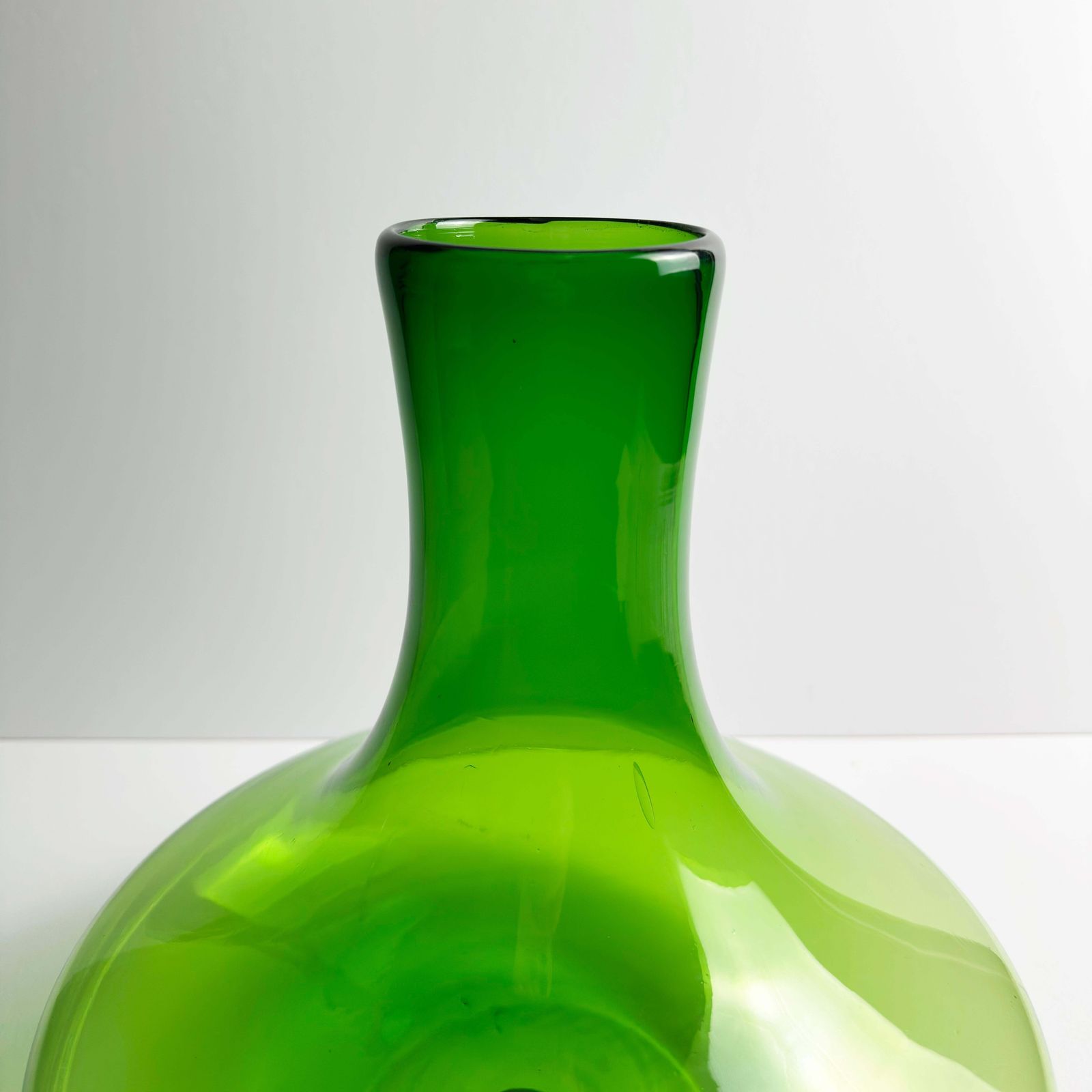 photo furniture Large Green Handblown Glass Vase, Attributed To Reijmyre Glasbruk, Sweden, 1960s