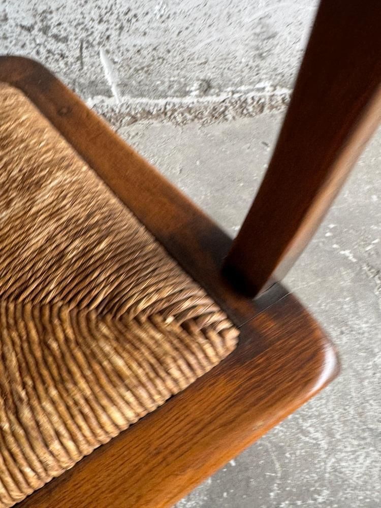 Brutalist Armchair With Wicker Seat And Leather Back photo 188.0