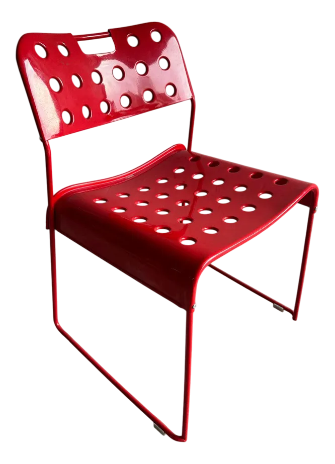 Red Omstak Chair By Rodney Kinsman For Bieffeplast, 1980