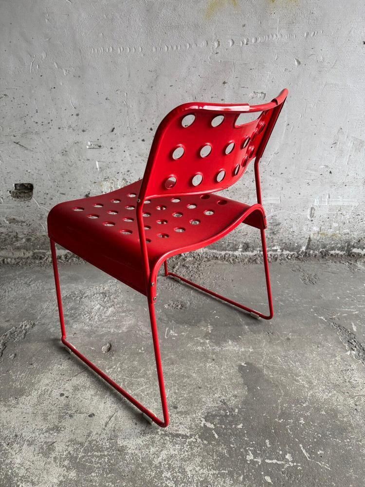 Red Omstak Chair By Rodney Kinsman For Bieffeplast, 1980 photo vinterior