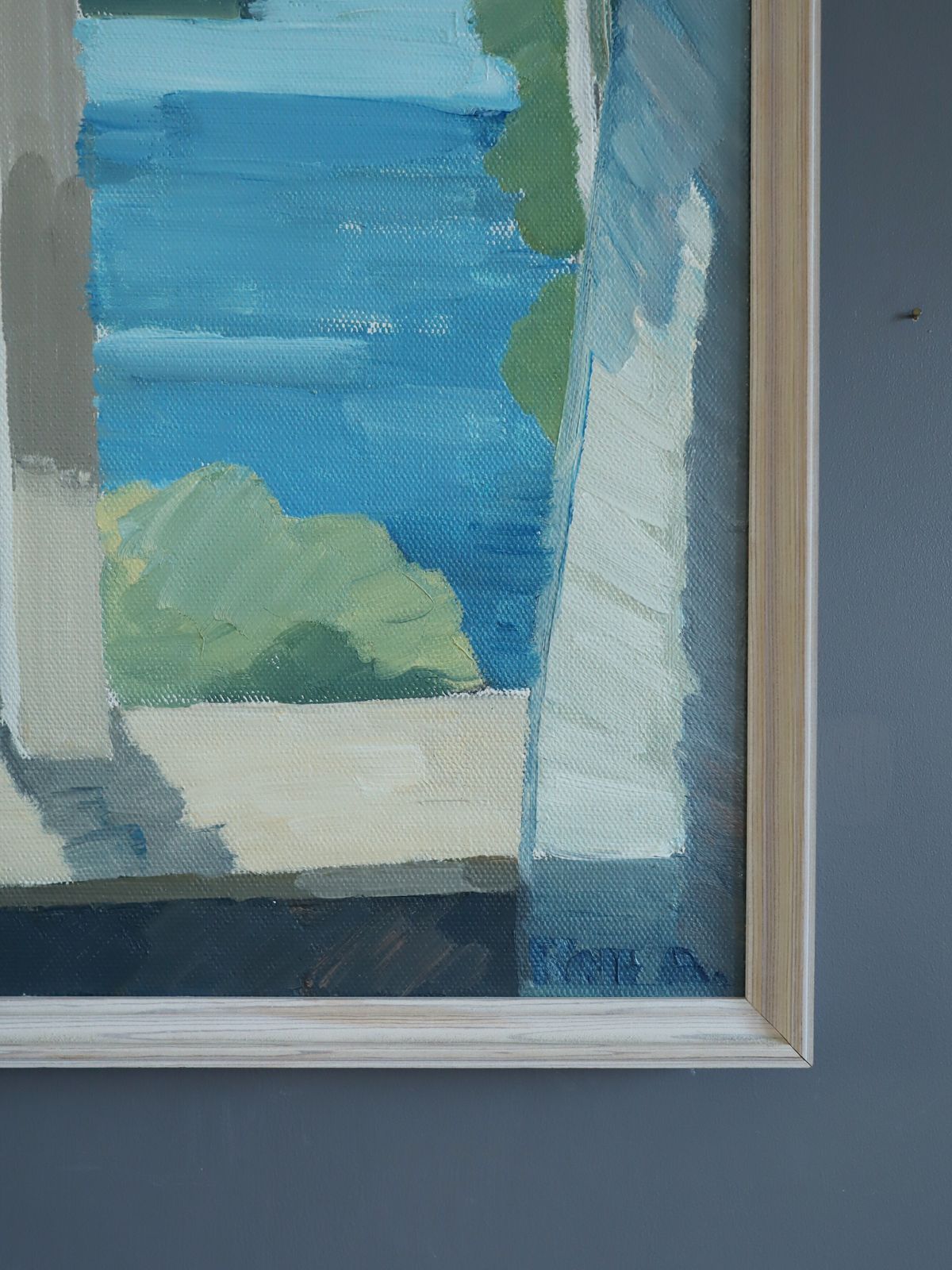 View Across The Lake Oil Painting photo vinterior