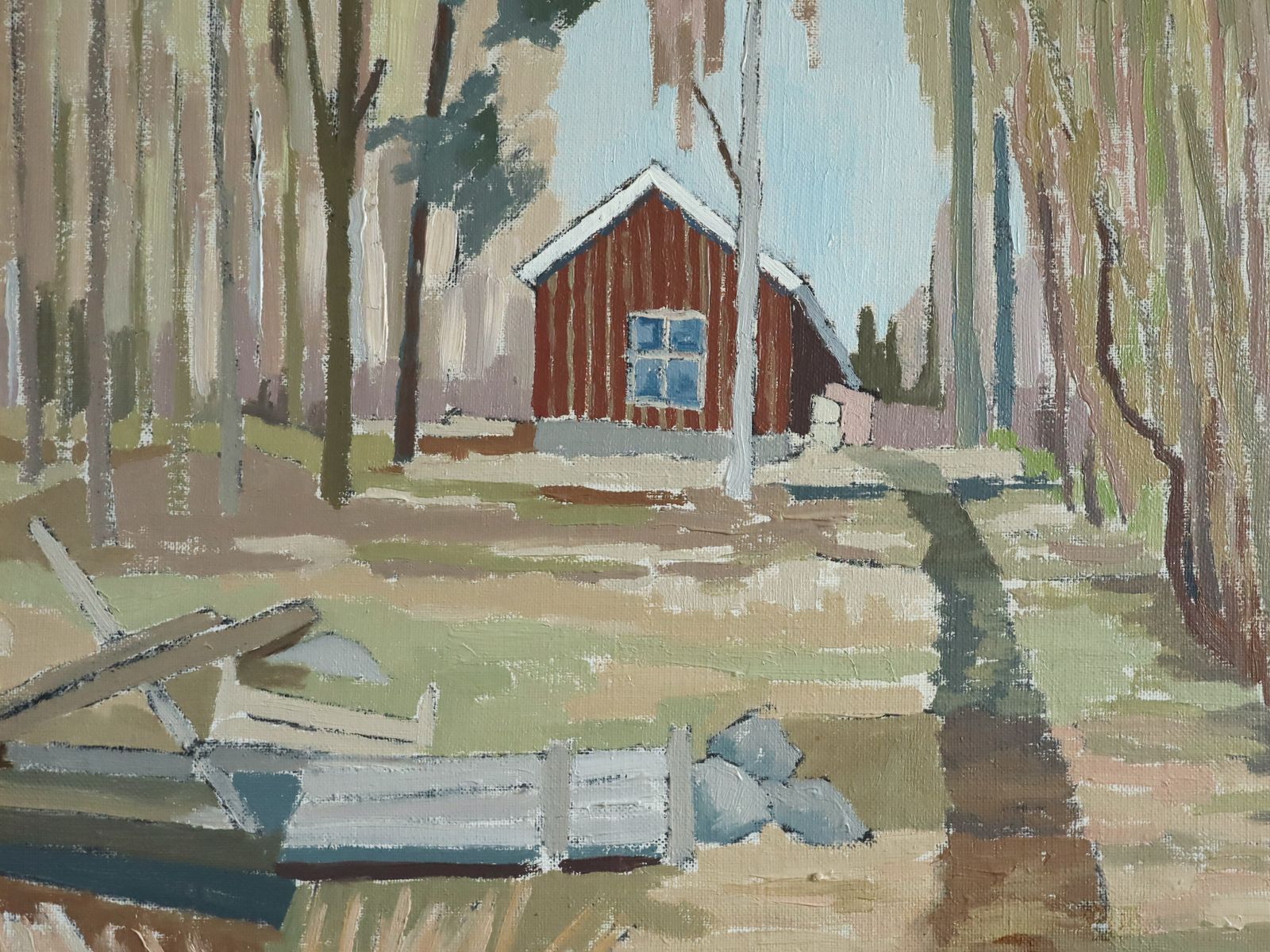 photo furniture Cottage Beyond The Trees Oil Painting