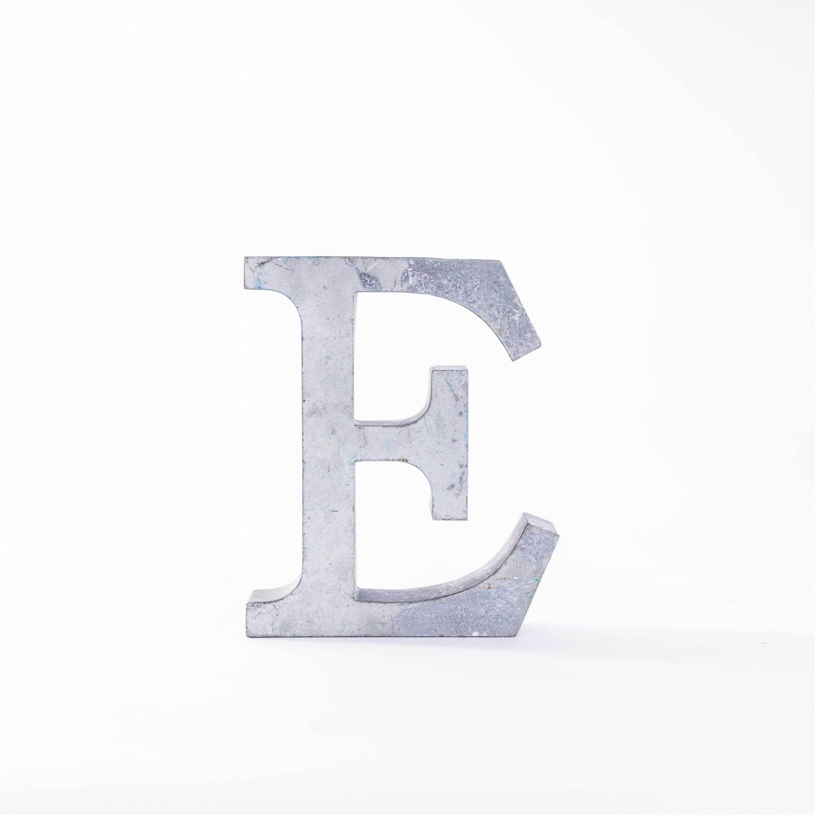 1950's Original Large French Metal Shop Signage Letters   Letter E
