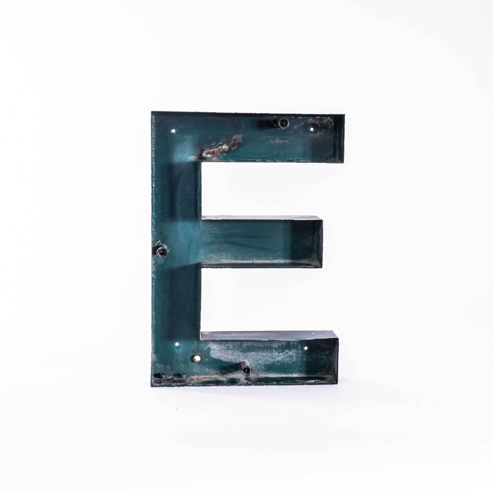 1950's Original Large French Metal Shop Signage Letters   Letter E