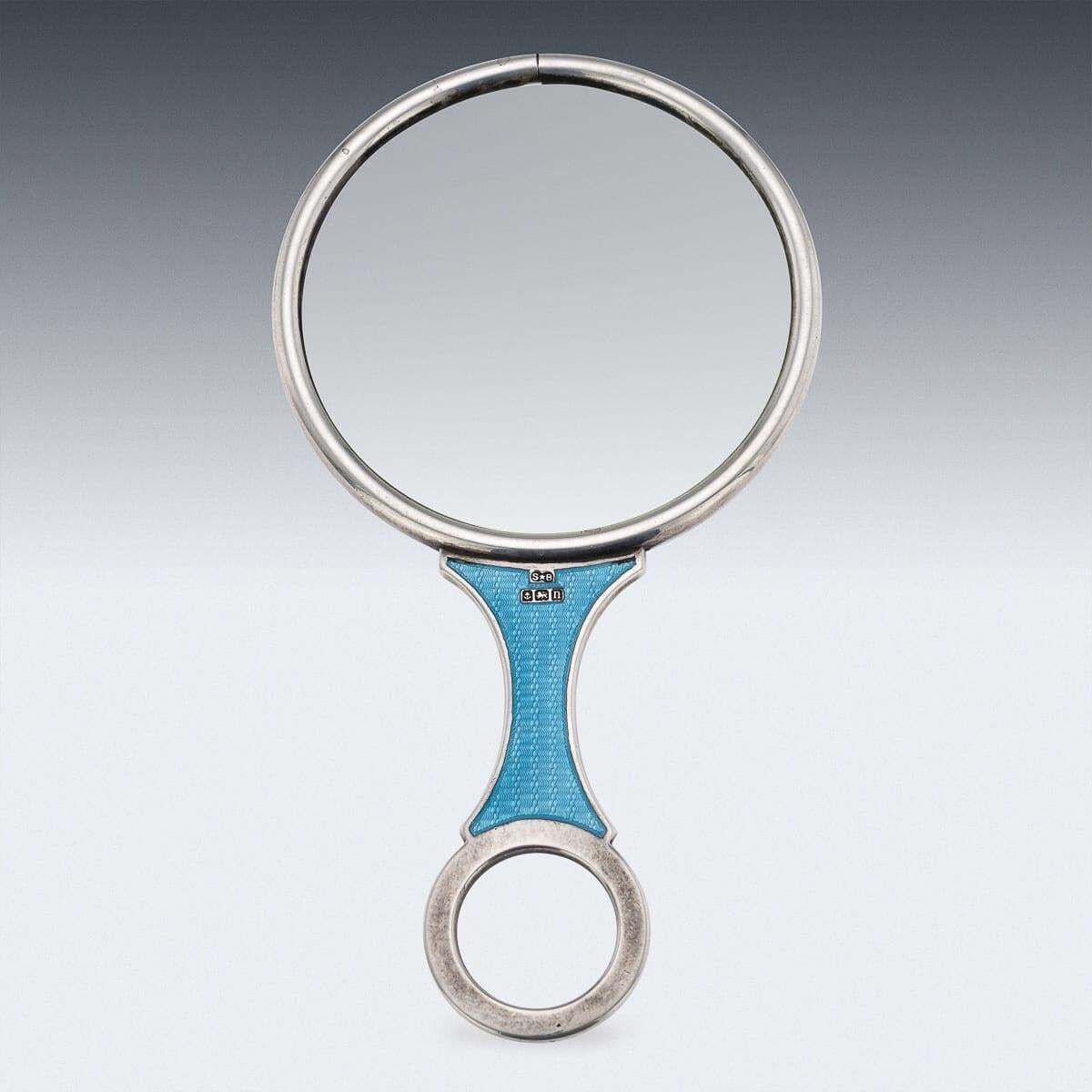Antique 20thc English Solid Silver & Guilloché Enamel Magnifying Glass C.1912 photo 1195.0