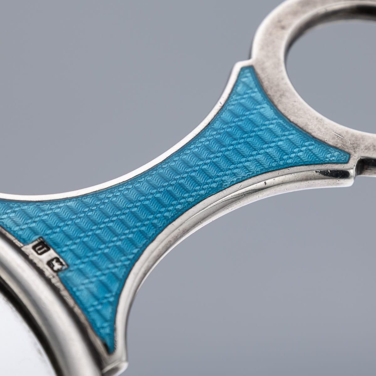photo for sale Antique 20thc English Solid Silver & Guilloché Enamel Magnifying Glass C.1912