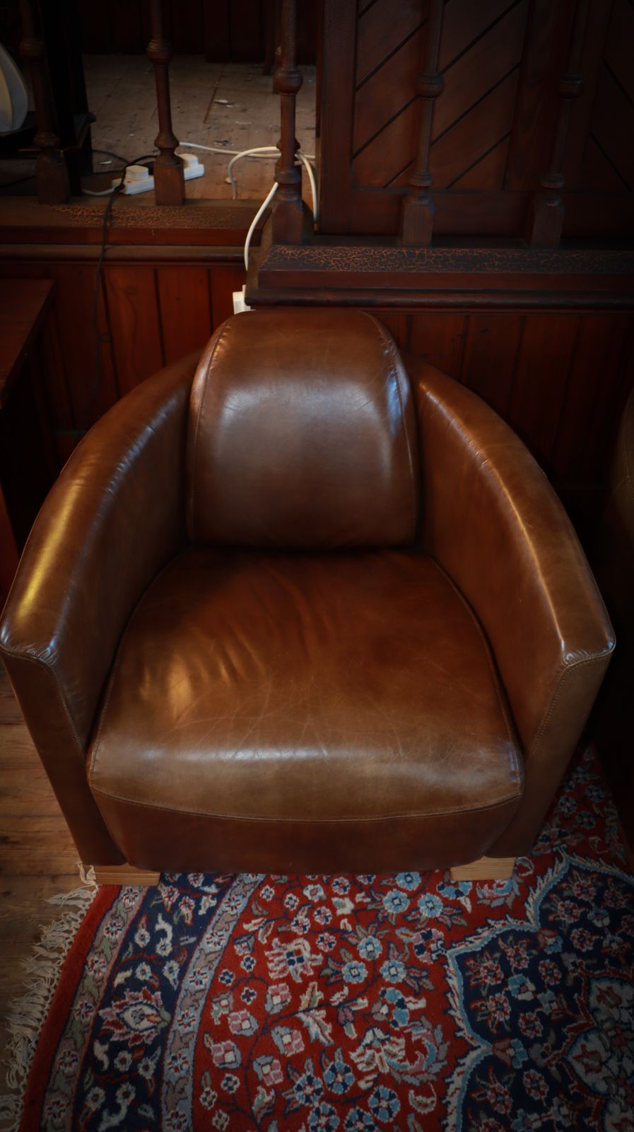 Furniture Superb Timothy Oulton Halo Mars Aviator Rocket Leather Club Armchair Cigar Brown photo