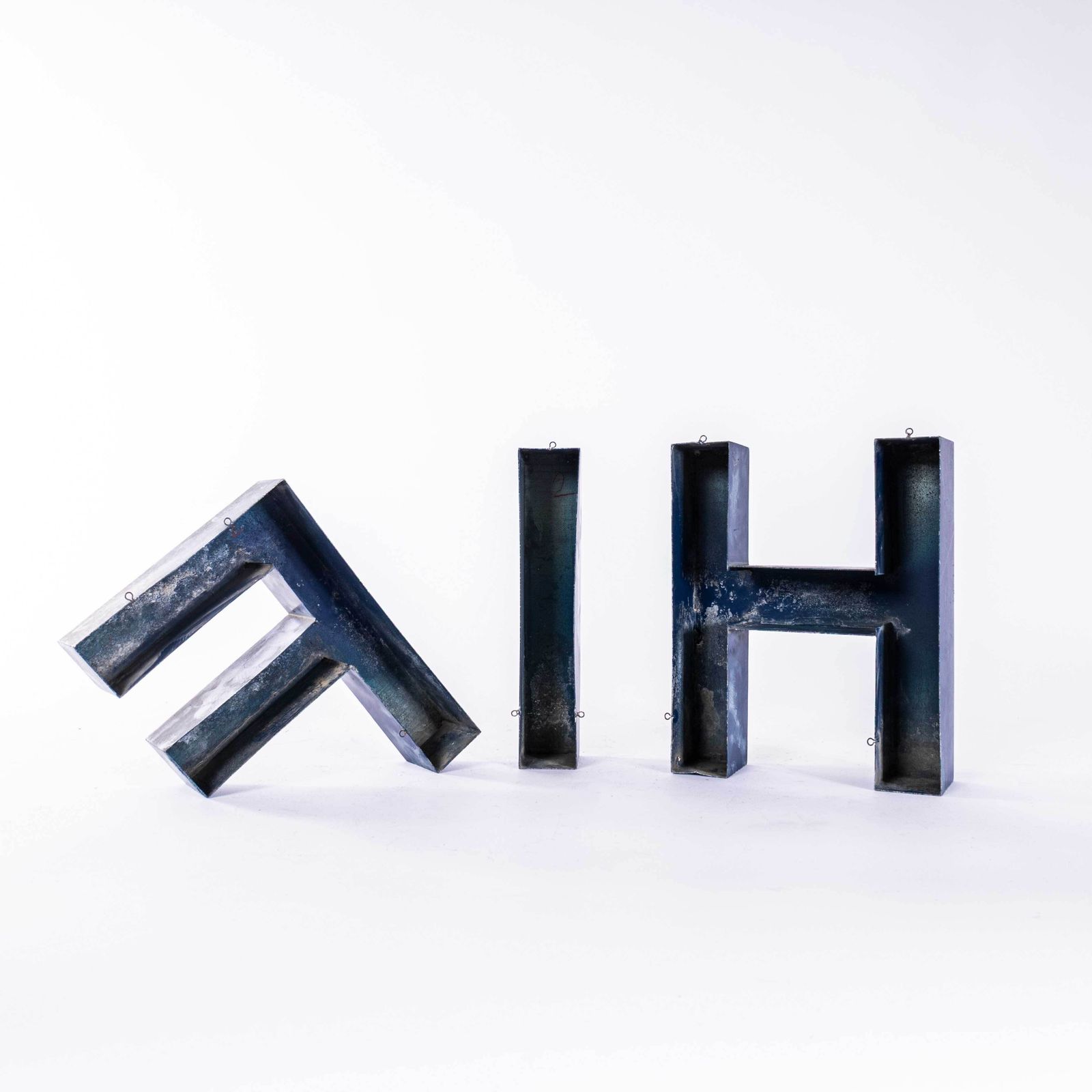 1950's Original Large French Metal Shop Signage Letters   Letter I photo furniture