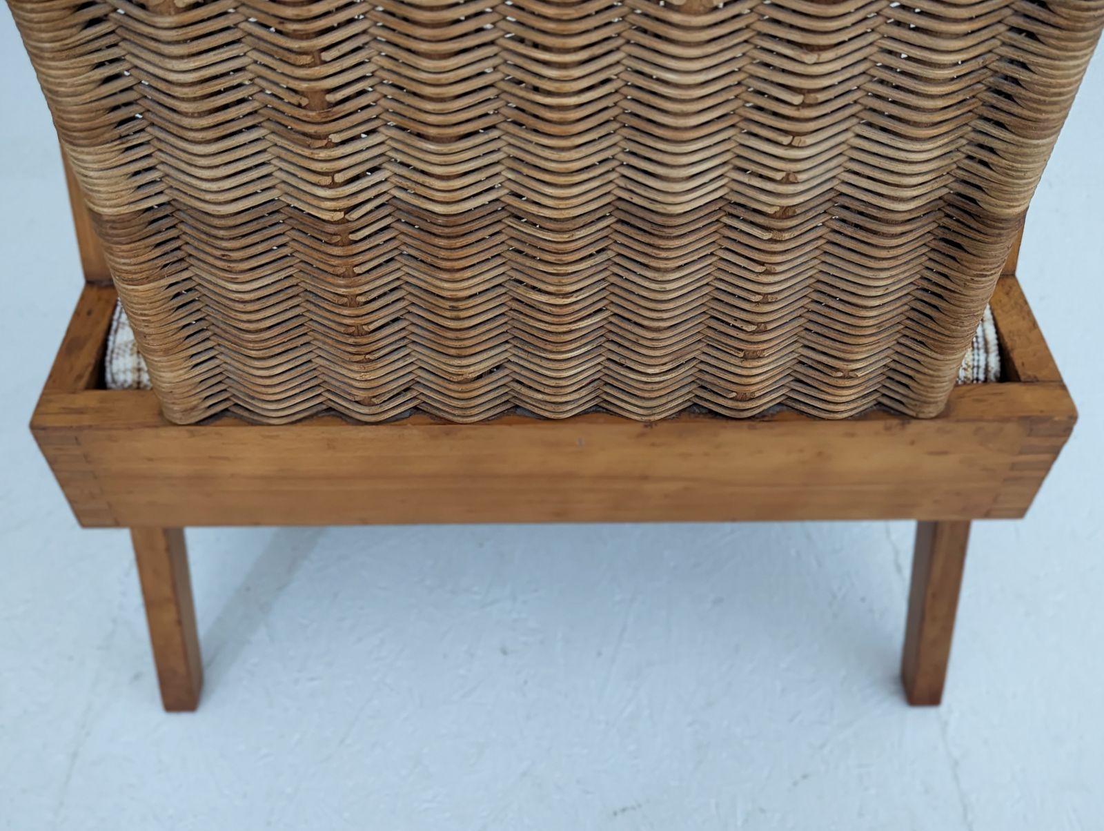 photo furniture Sculptural Beech And Rattan Armchair With Footstool By úľuv, 1960s