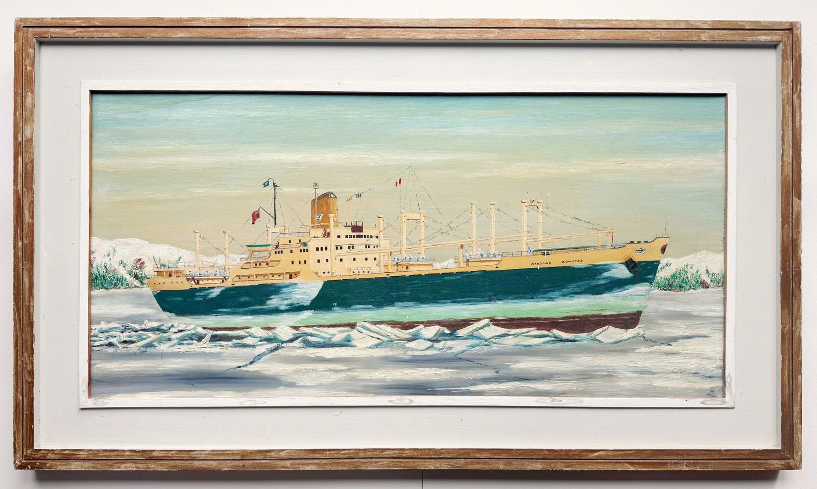 The Nicolas Bowater (Steam Turbine Vessel)   Oil On Canvas Painted At Sea