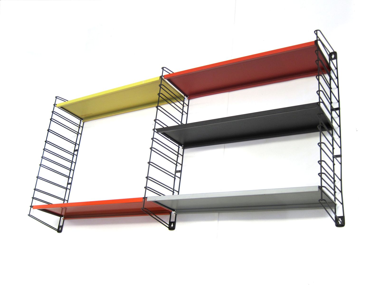 Tomado De Stijl Fifties Original Metal Wall Shelf Unit,  Pilastro, Mategot, Eames, Perriand, Prouve, Corbusier, Ponti, Vintage, Cadovius, Aalto