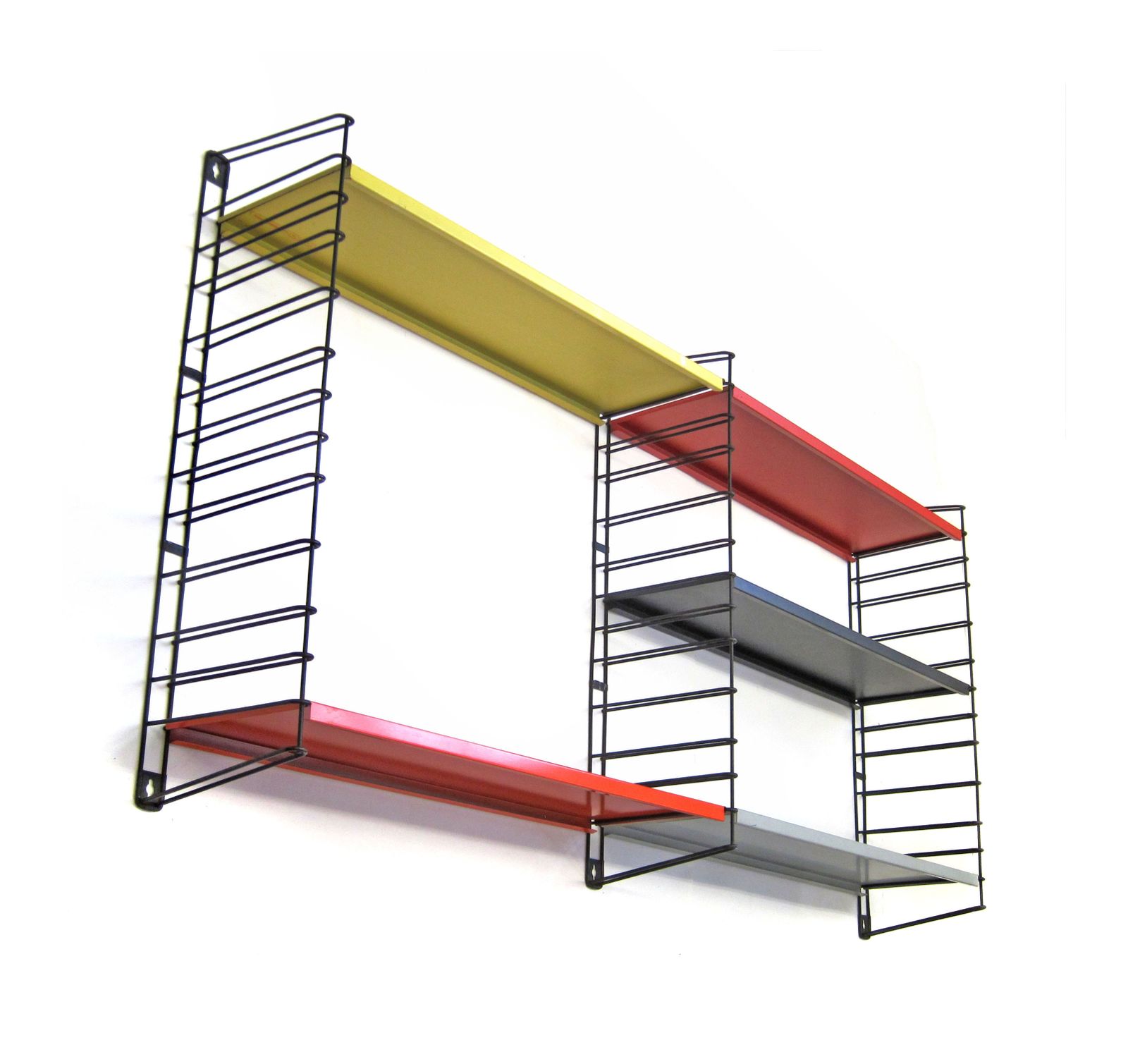 Tomado De Stijl Fifties Original Metal Wall Shelf Unit,  Pilastro, Mategot, Eames, Perriand, Prouve, Corbusier, Ponti, Vintage, Cadovius, Aalto photo vintage