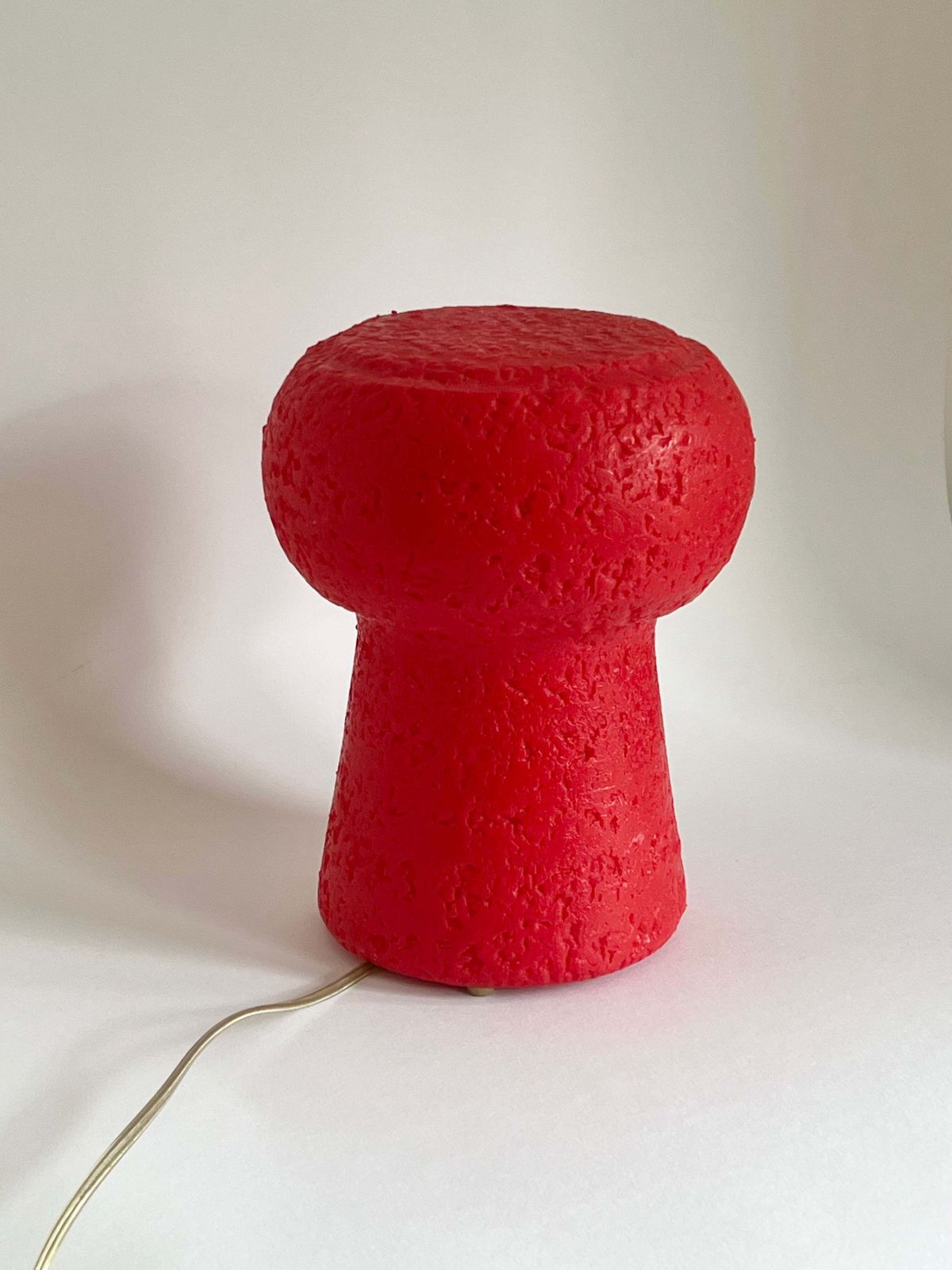 Mid Century Red Champagne Cork Lamp By Pierfrancesco Arnone photo Lighting