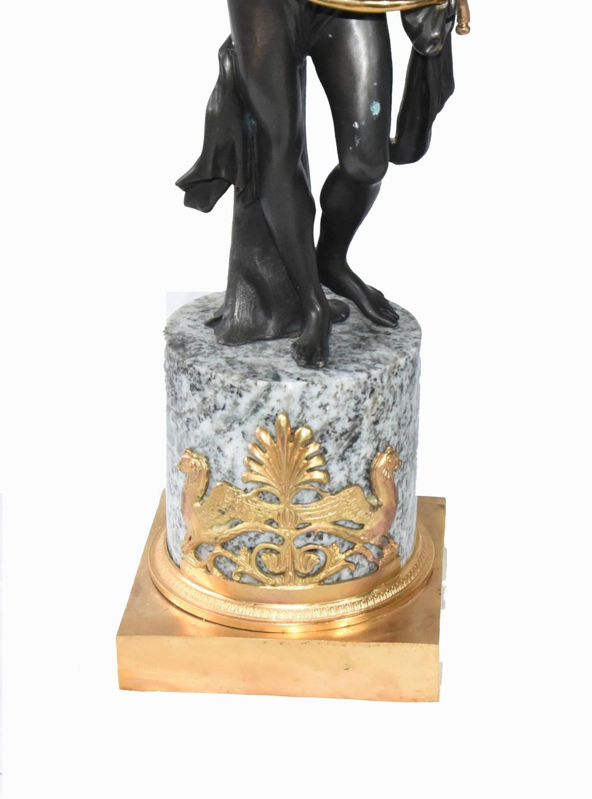 Pair French Empire Candelabras Bronze Gilt Figurines photo 1450.0