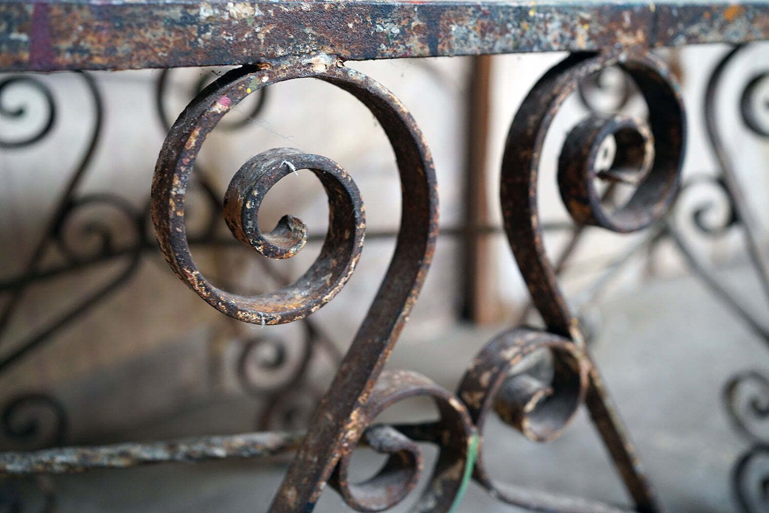 A Late 19thc French Iron & Marble Pâtisserie Table photo furniture