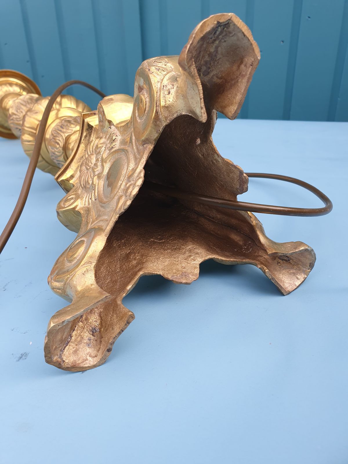 Early 20th Century Pair Of Baroque Style Brass Candlesticks photo vinterior